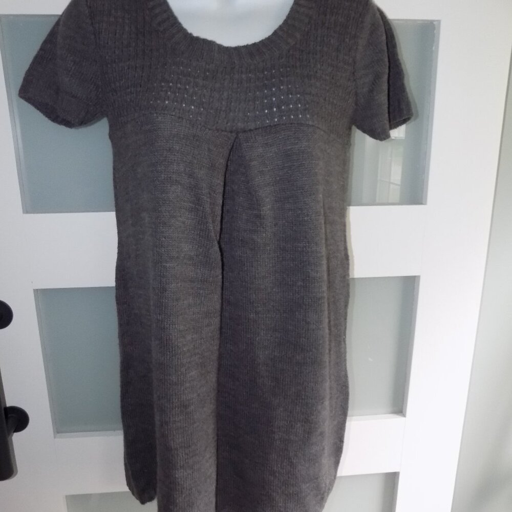 CHESLEY GRAY SS PULLOVER TUNIC SWEATER SIZE M WOMEN'S